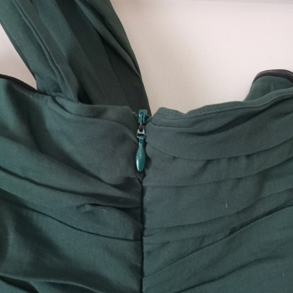 ZARA ASYMMETRICAL LINEN BLEND RUCHED MINI DRESS SIZE S - Picture 9 of 12